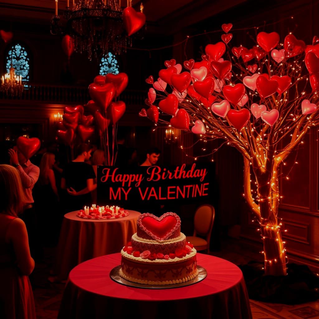 Romantic Gothic Valentine's Ballroom Birthday Celebration