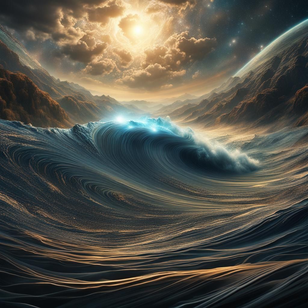 Energy Waves Over Earth: Digital Matte Painting