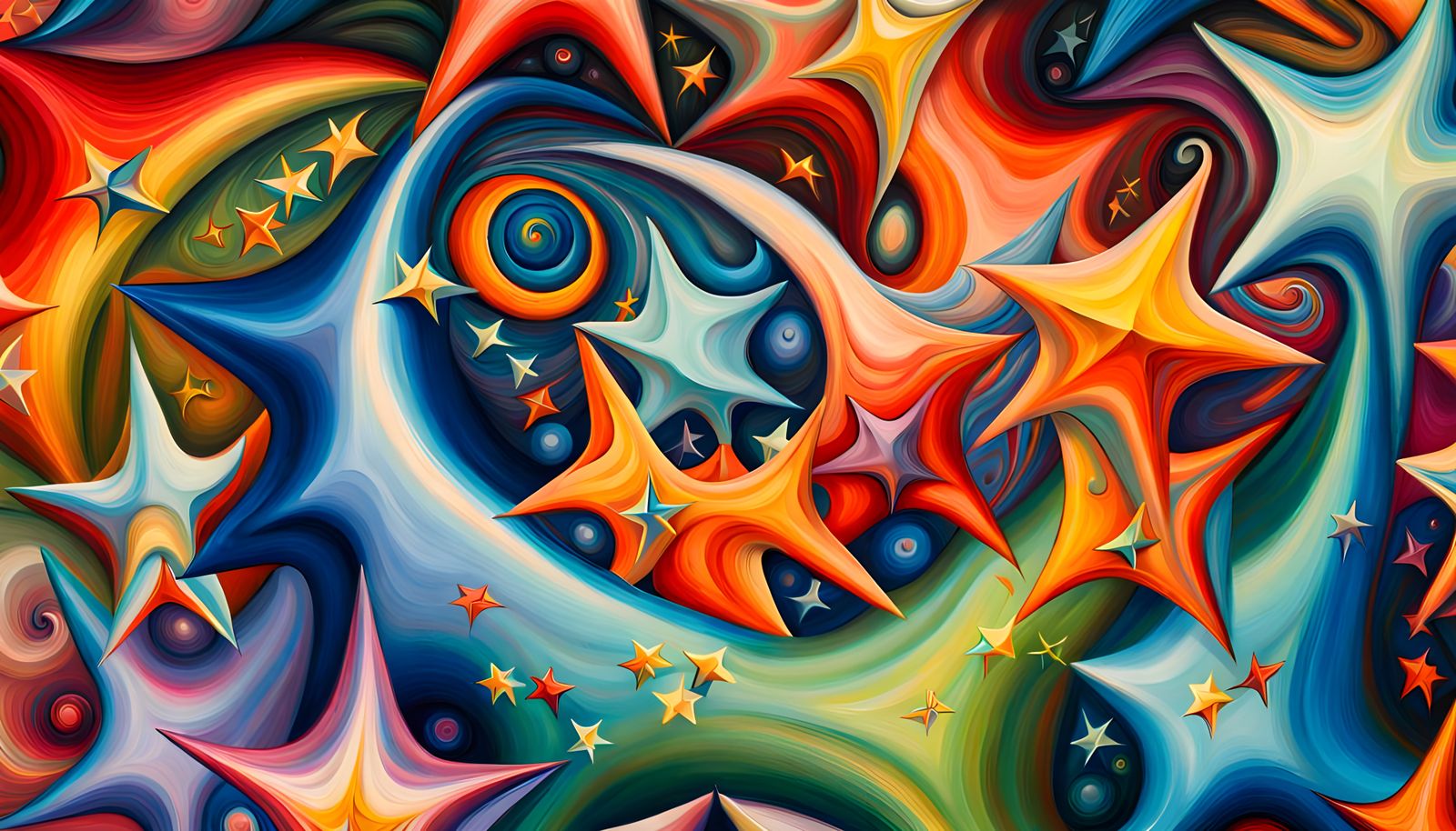 Vivid Star Cluster in Impasto Oil Style