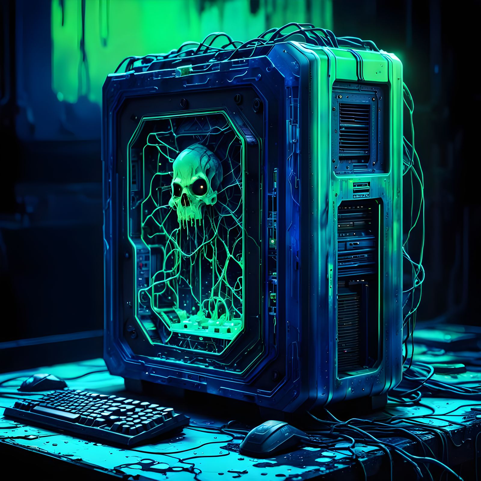 Abandoned Computer Case Haunted by Cybernetic Ghost