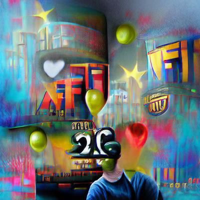 Colorful Maximalist Graffiti Poster Art in 3D