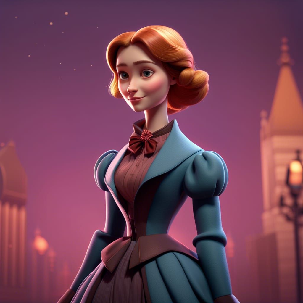 The Bronte Sisters as Pixar-Style 3D Art