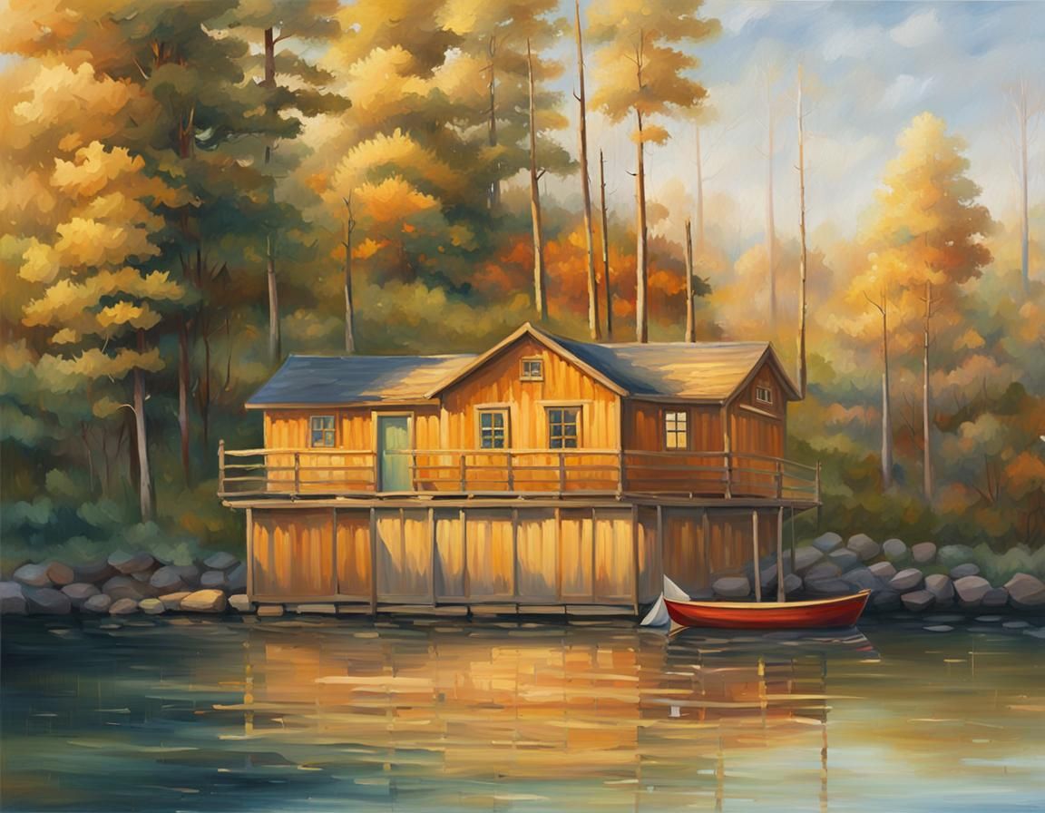 Serene Lakeside Cottage with Sailing Boat and Cozy Boat Hous...