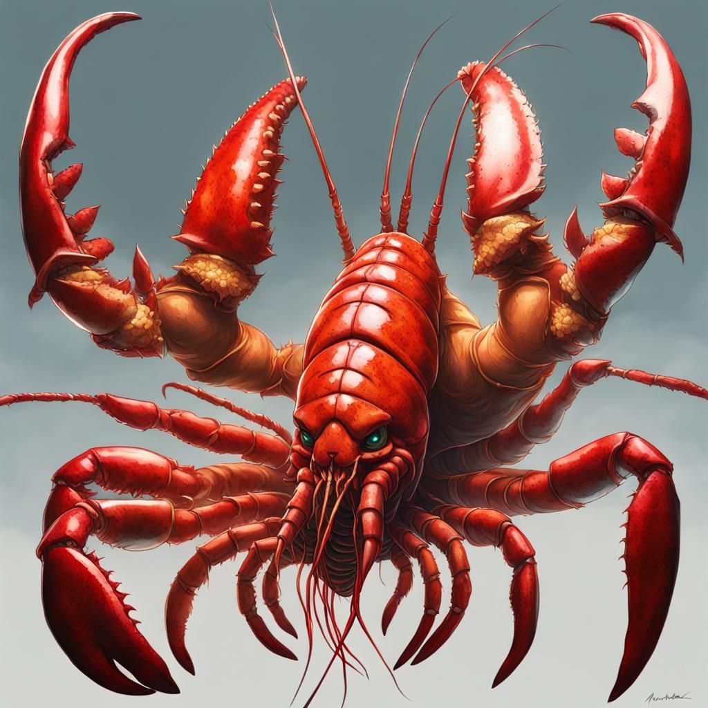 Monster Lobster Scorpion Hybrid in Cyberpunk Art
