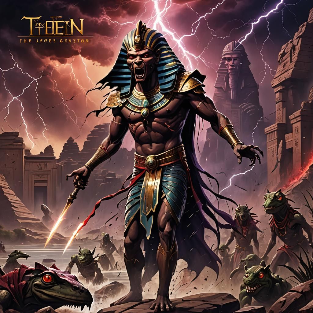 Ten Plagues of Egypt in Dark Fantasy Style