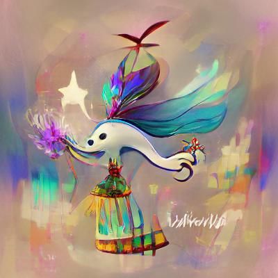 Ethereal Whimsical Spirit in Pastel Colors