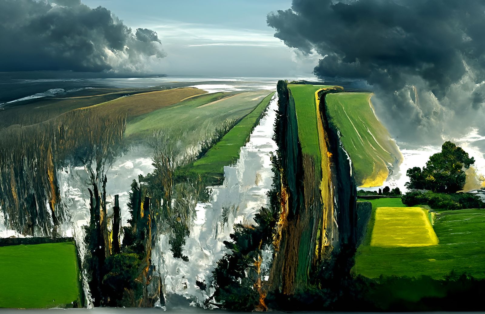 Dramatic Storm Over Burning Maze: Landscape Photography