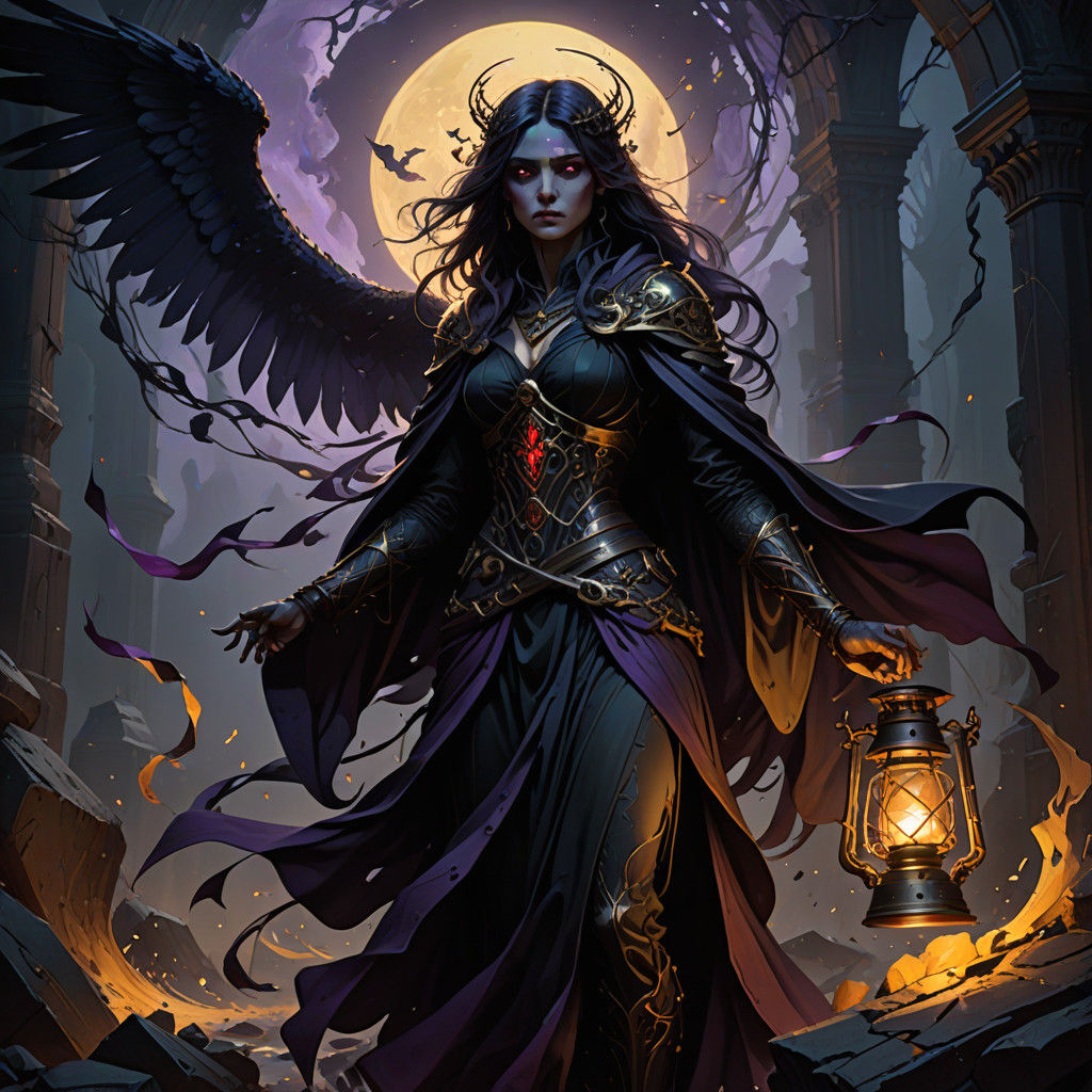 Dark Angel Rises in Gothic Horror Art