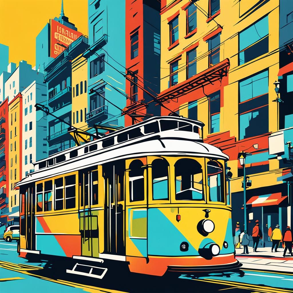 San Francisco Trolley in New York: Pop Art Style