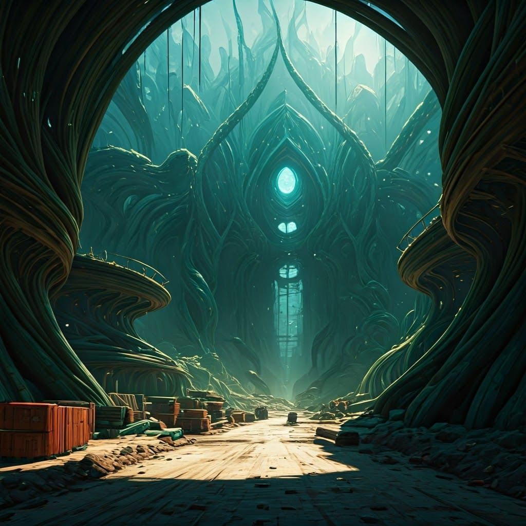 Fantastical Construction Site in a Whimsical Realm