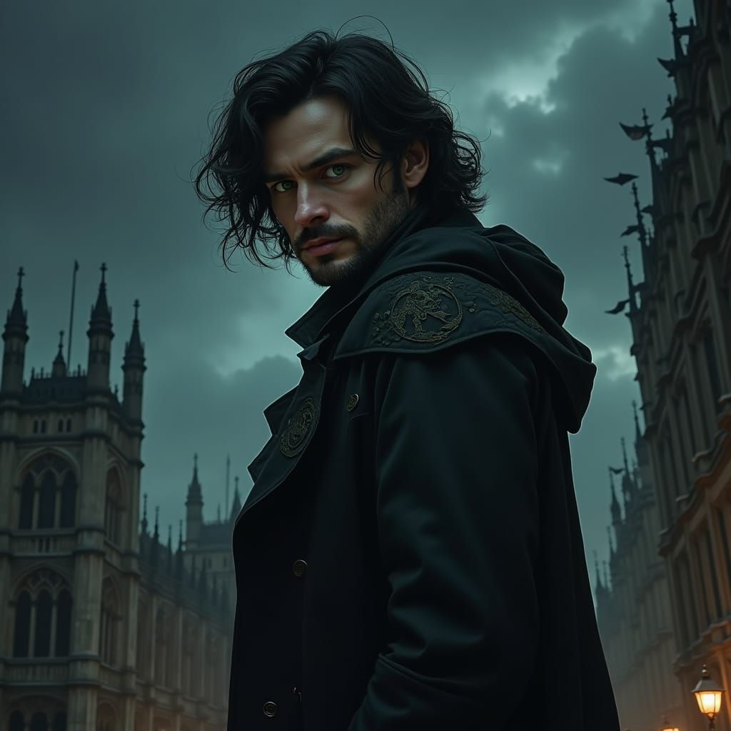 Mysterious Man in London, Fantasy Concept Art