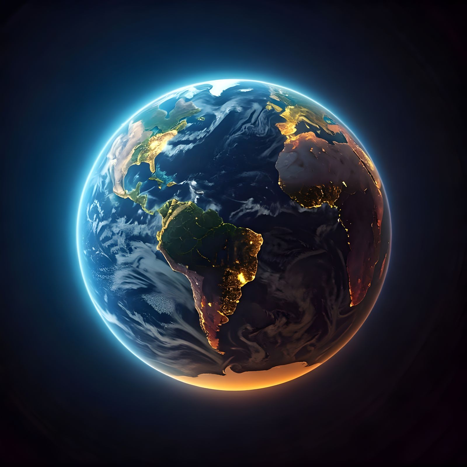 Earth in Vibrant Auroral Hues