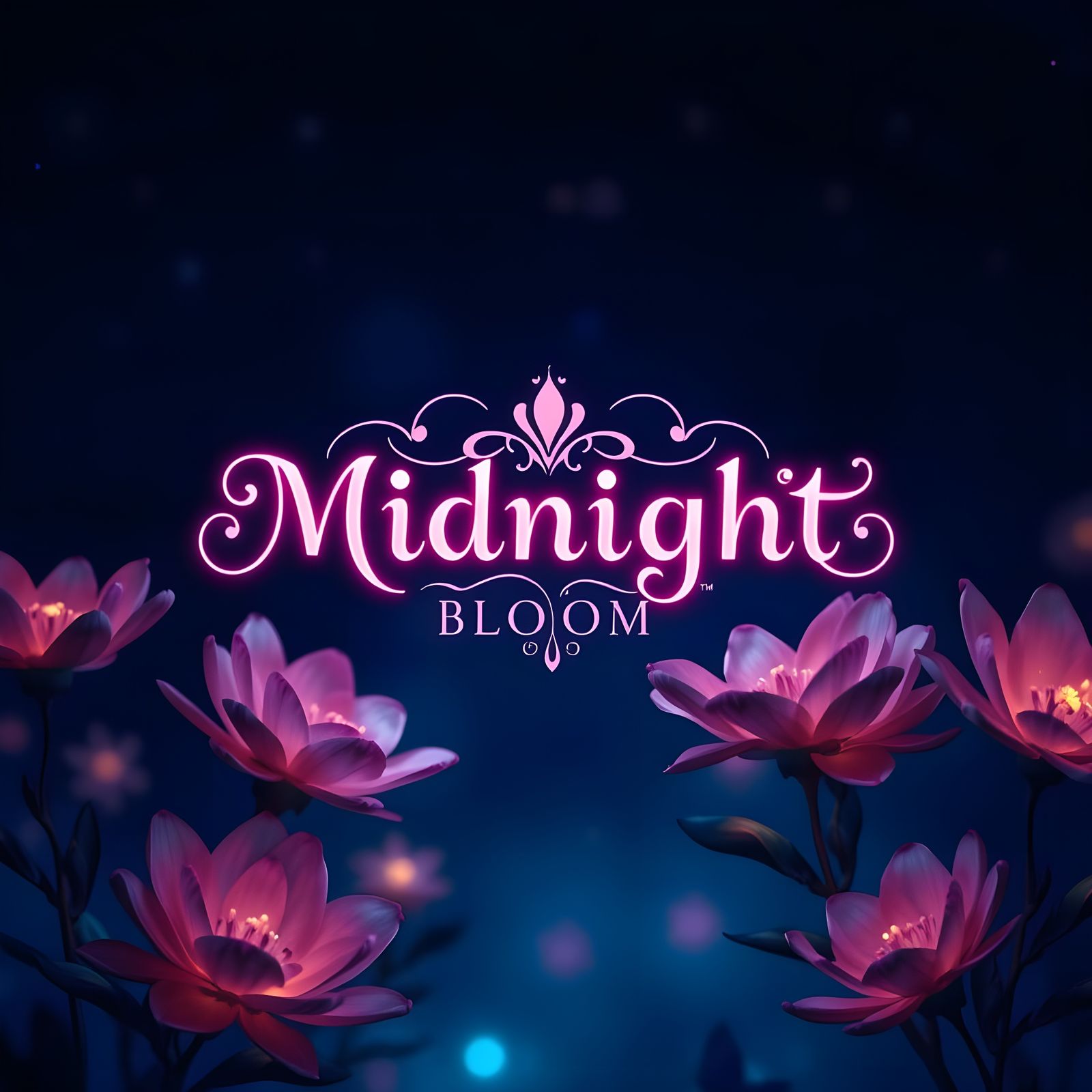 Enchanting Midnight Bloom Album Cover in Hyperrealistic Styl...