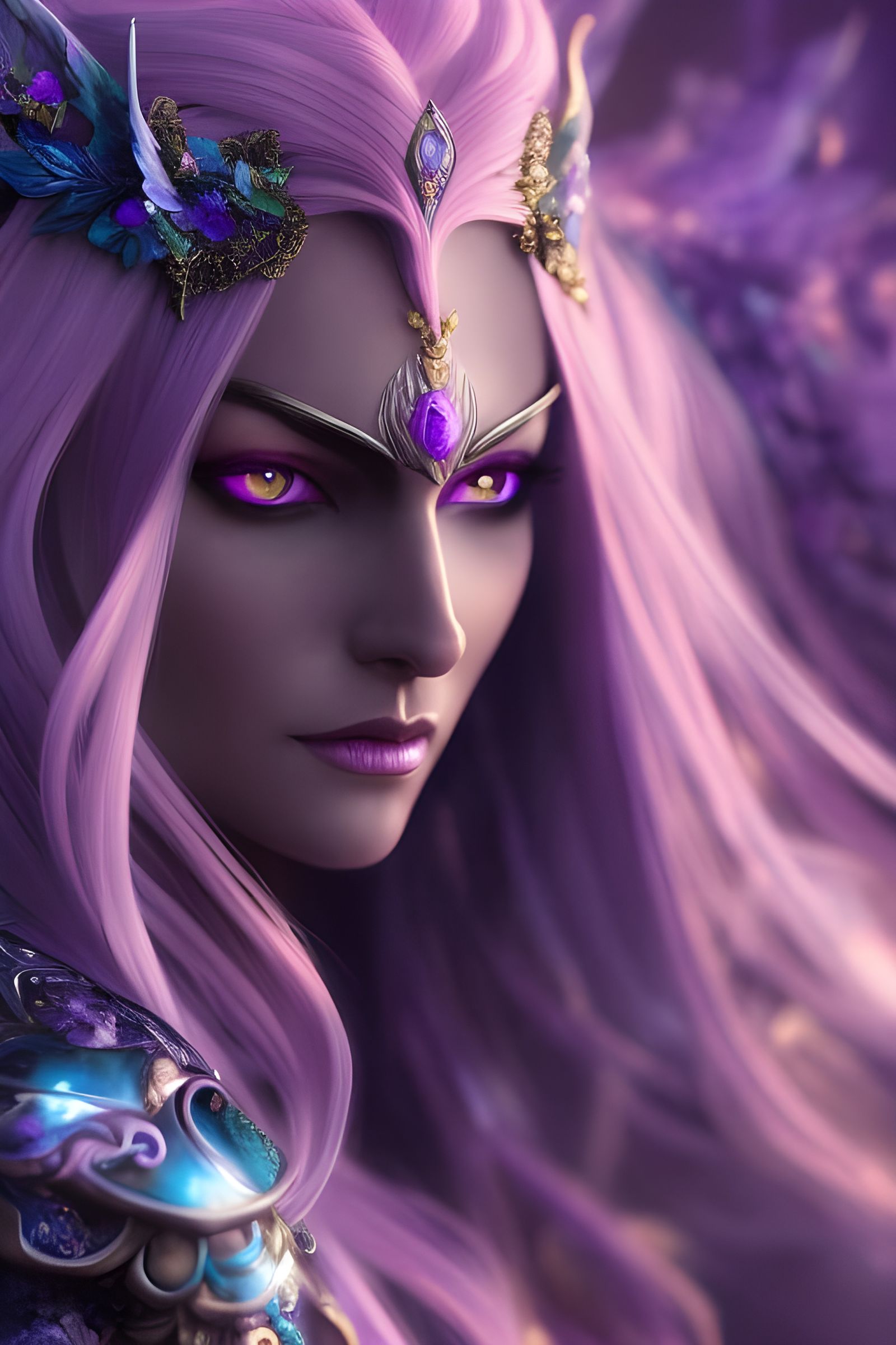 Magical Night Elf in Explosive Colors