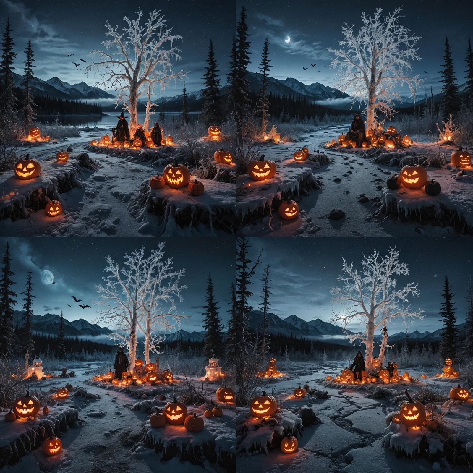 Halloween Decorations in Frozen Alaskan Wilderness