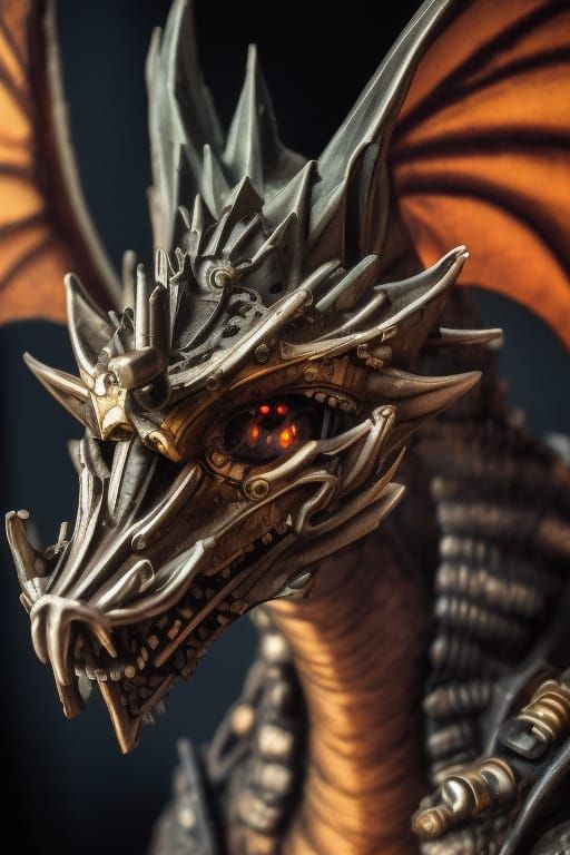 Steampunk Dragon with Mechanical Details