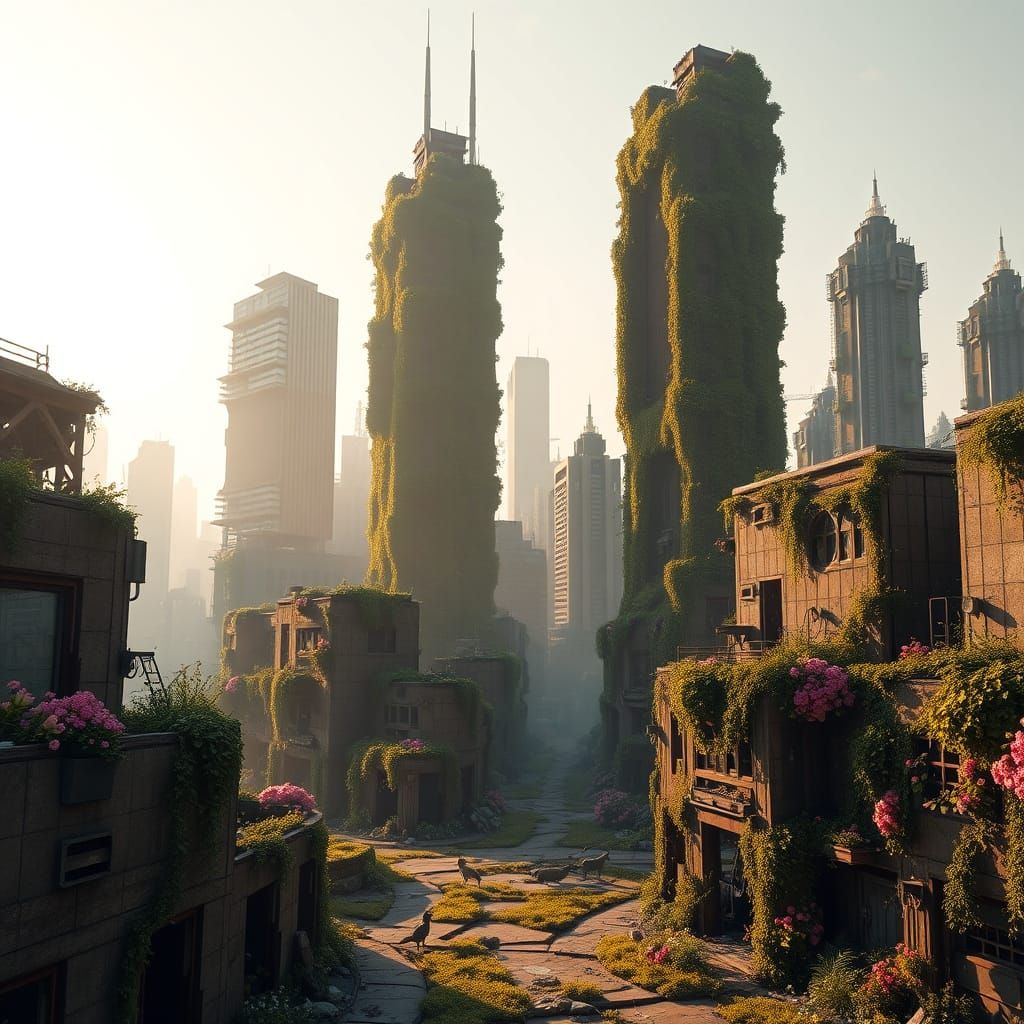 Nature Reclaims a Ruined Cityscape