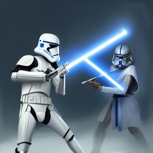Jedi Padawan vs Clone Trooper: Dark Fantasy Concept Art