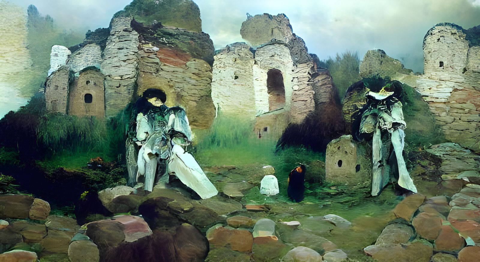 Knight in Ruins: A Vasnetsov-Inspired Painting