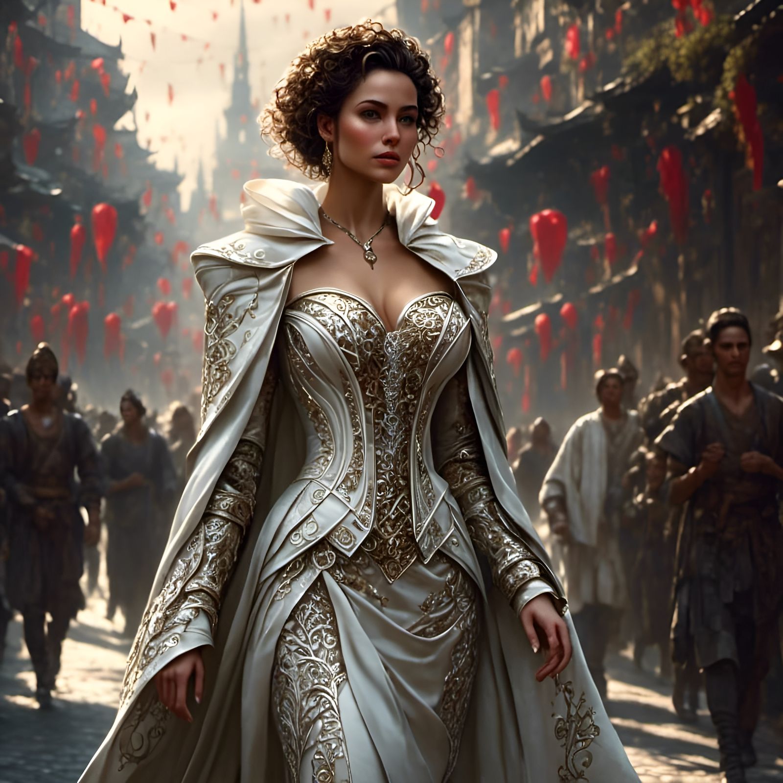 Stylish Woman Walking Down City Street