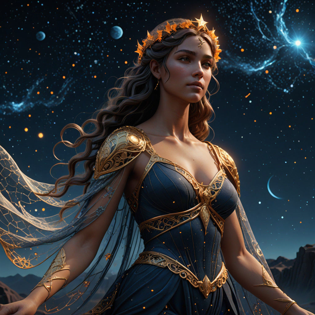 Goddess of the Night Sky in Luxurious Wire Mesh