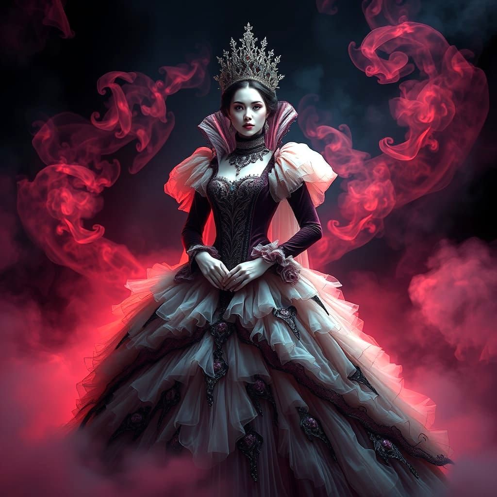 Ethereal Queen in Victorian Splendor