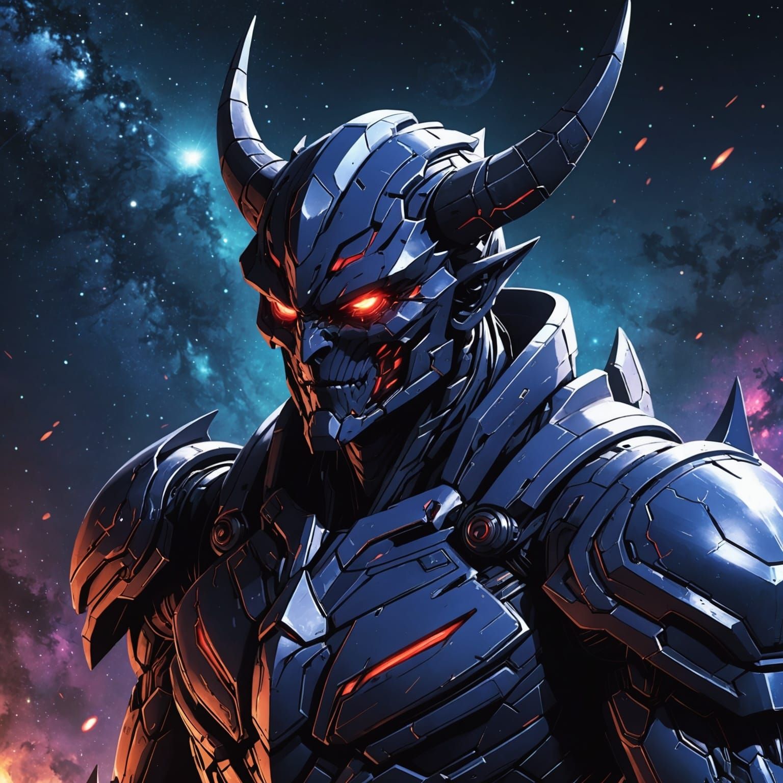 Galaxy Demon in Cel-Shaded Anime Style