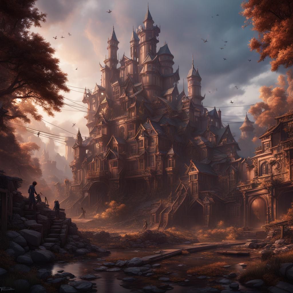 Fantastical Matte Painting in Unreal Engine 5 Style