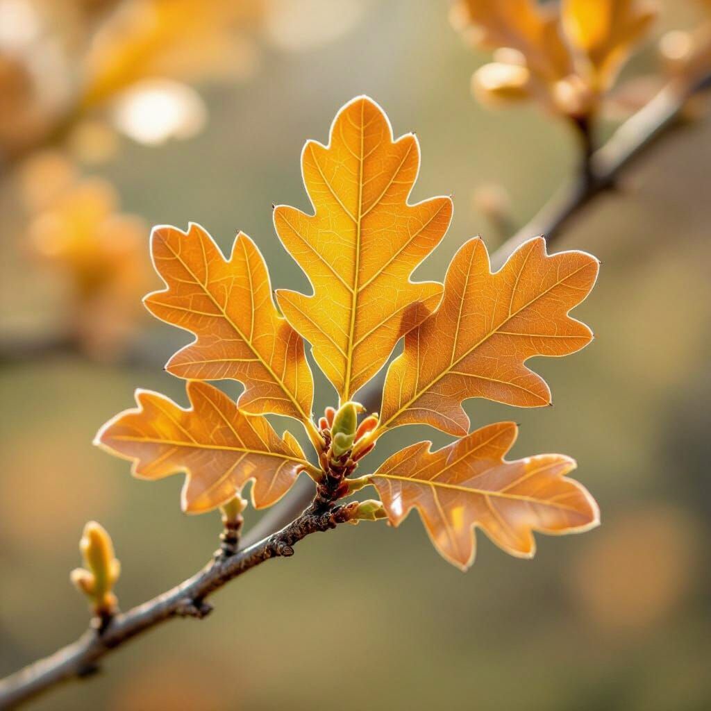 Detailed Oak Leaf Cluster Macro Photography
