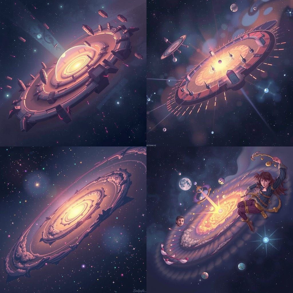 Immense Galaxy with Star: Cosmic Art