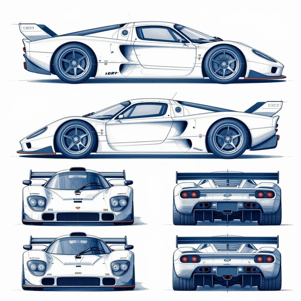 Group C Supercar Blueprint - Technical Automotive Design