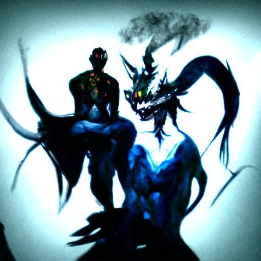 Demon Dragon and Human Confrontation