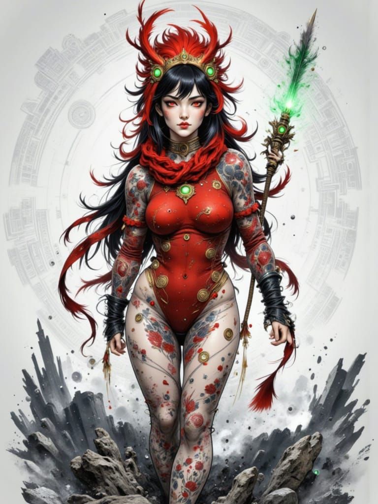 <lora:Featherborn:1.0> + <lora:Caffeine Curves:1.0> Test