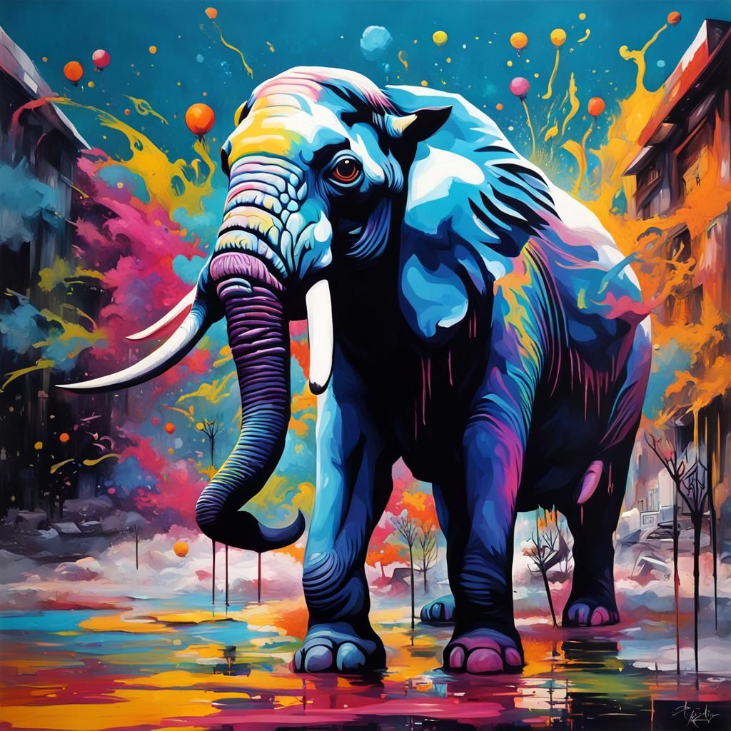 Colorful Graffiti Art Featuring Animals