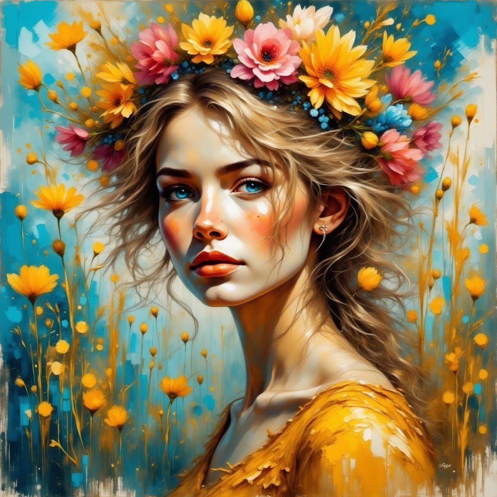 Grunge Goddess in Whirling Floral Dreams