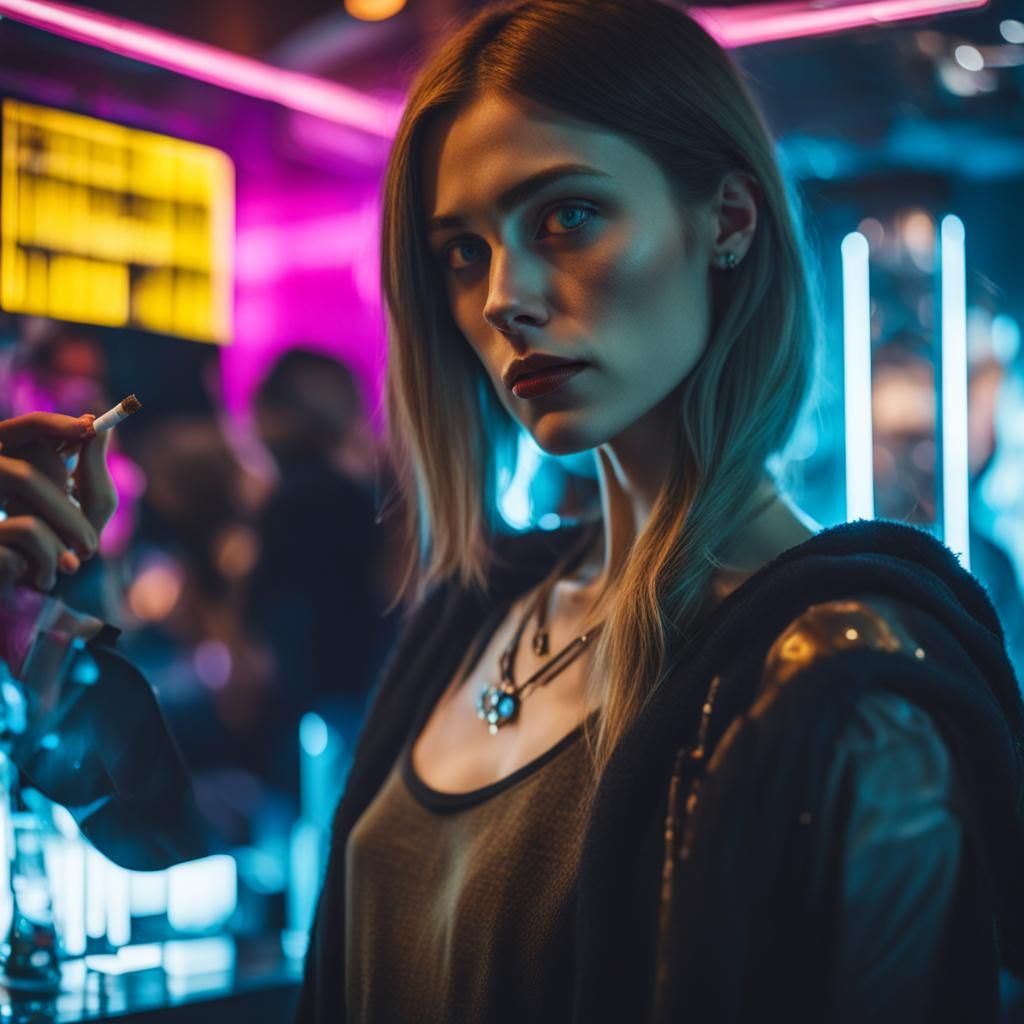 Viking Selfie in Smoky Bar with Bokeh