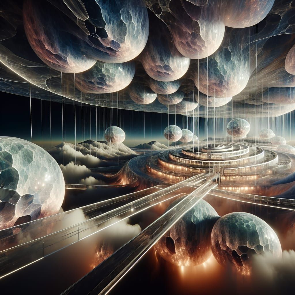 Futuristic Eden Project with Fractoluminescence