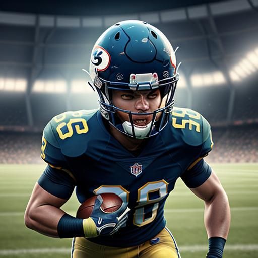 Hyperrealistic Baby Football Star in Stadium