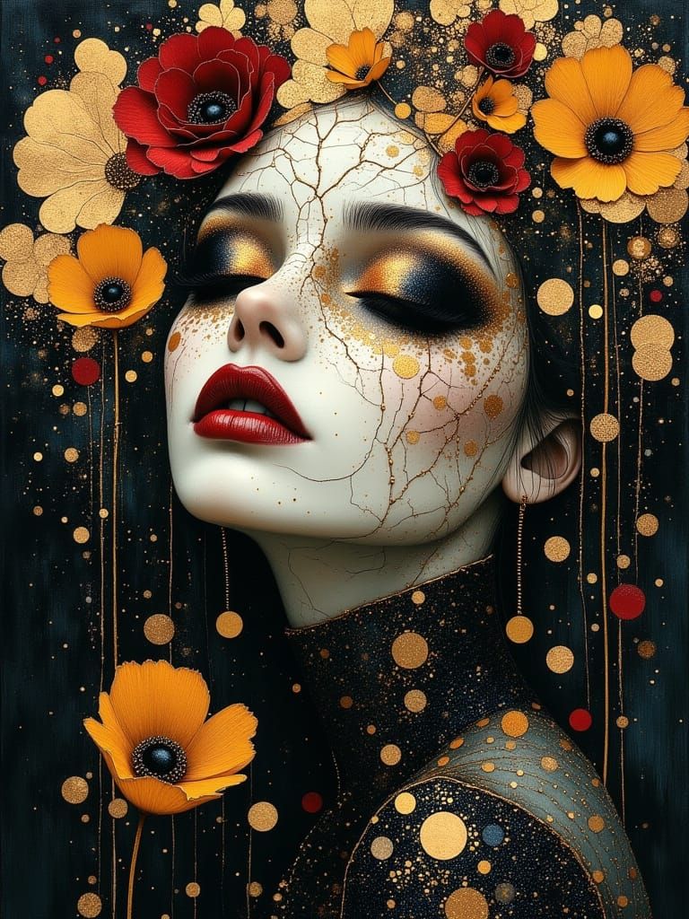 Ethereal Portrait of a Woman in Whimsical Dark Fantasy