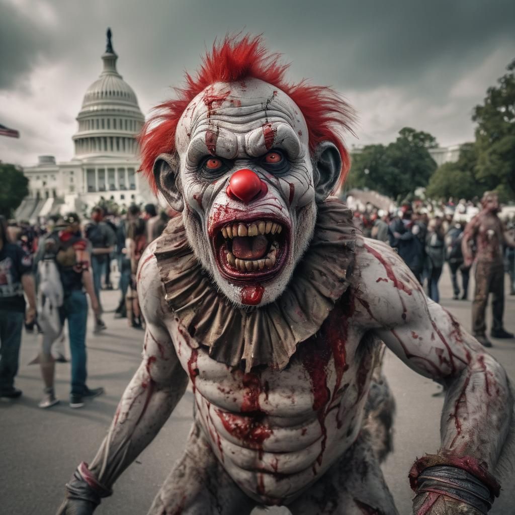 Zombie Monkey Clown Riot at US Capitol