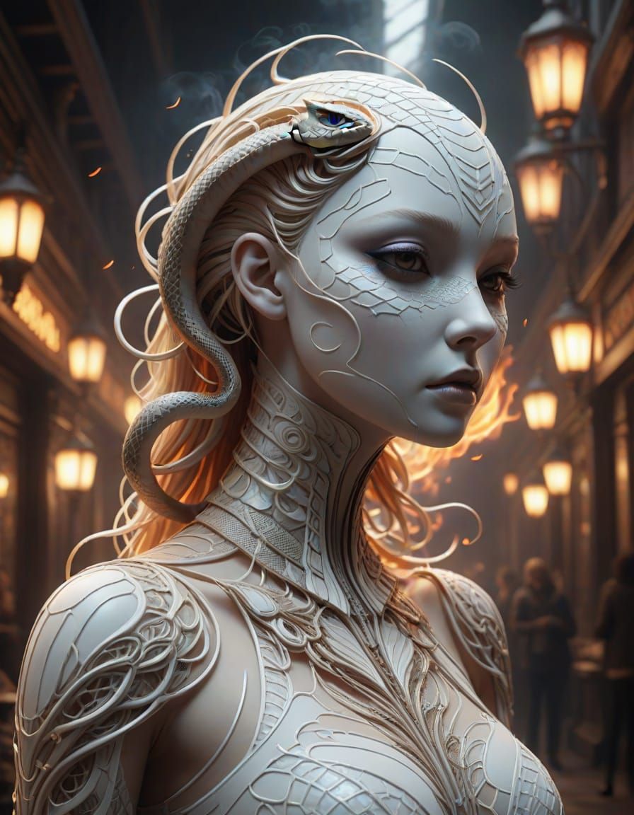 Epic Digital Art: Symbiotic Creature in Comic Book Style