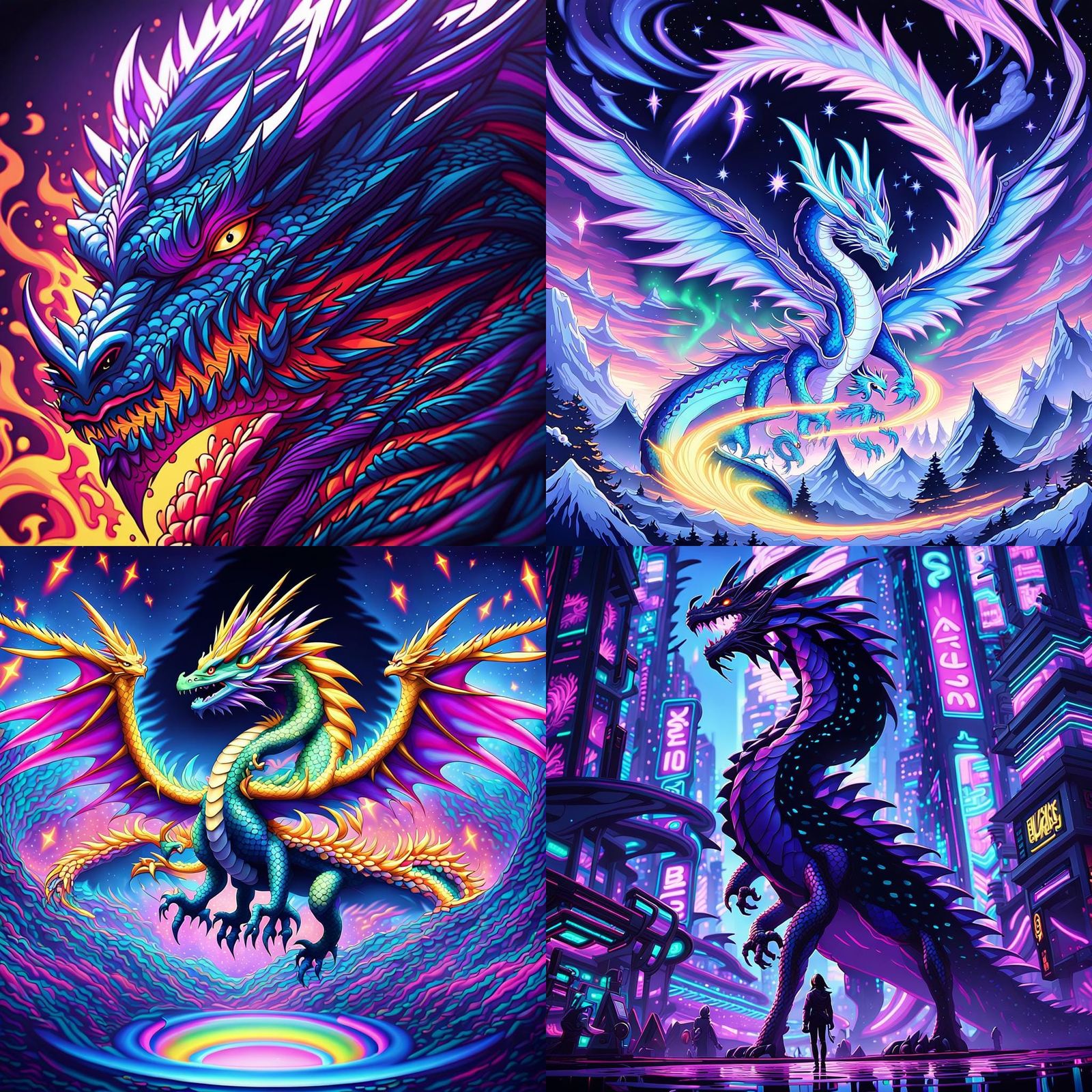 Ophanim Dragon in Anime Cel-Shaded Style