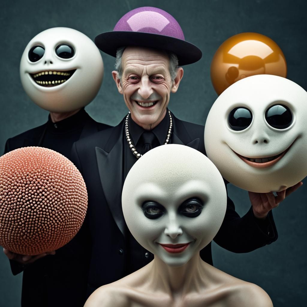 Extravagant Alien Characters in Cosmic Dreamscape: Photoreal...