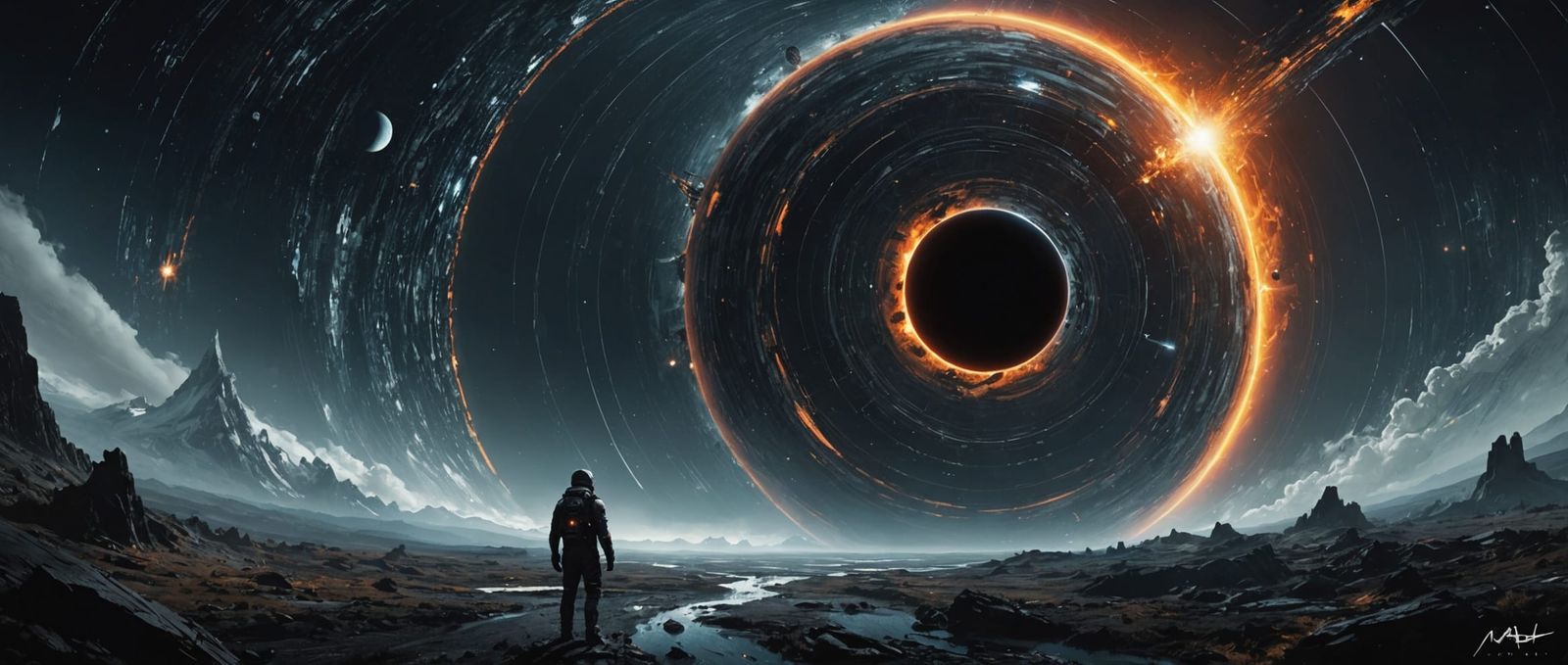 Cosmic Infinity: Interstellar Blackhole in Surreal Style
