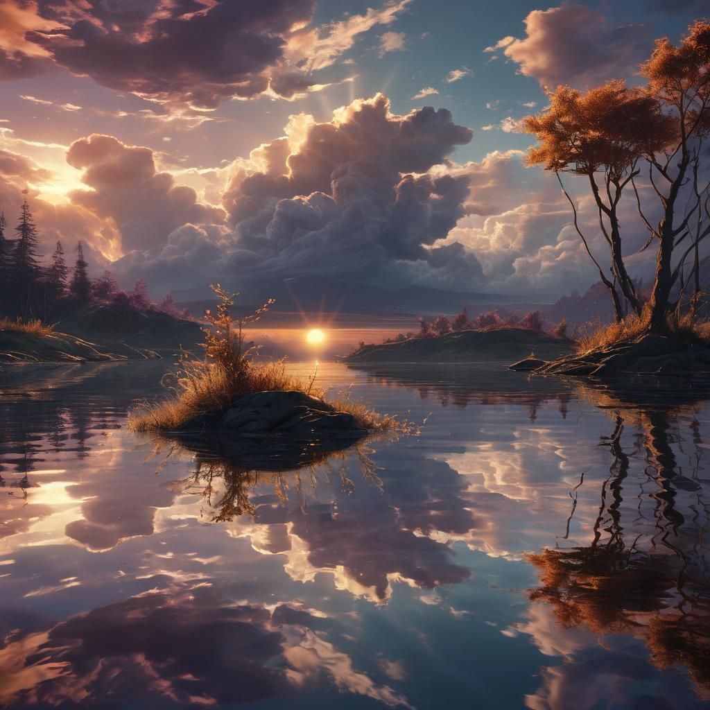 Sunlit Dreamscape in Vibrant Colors and Soft Light