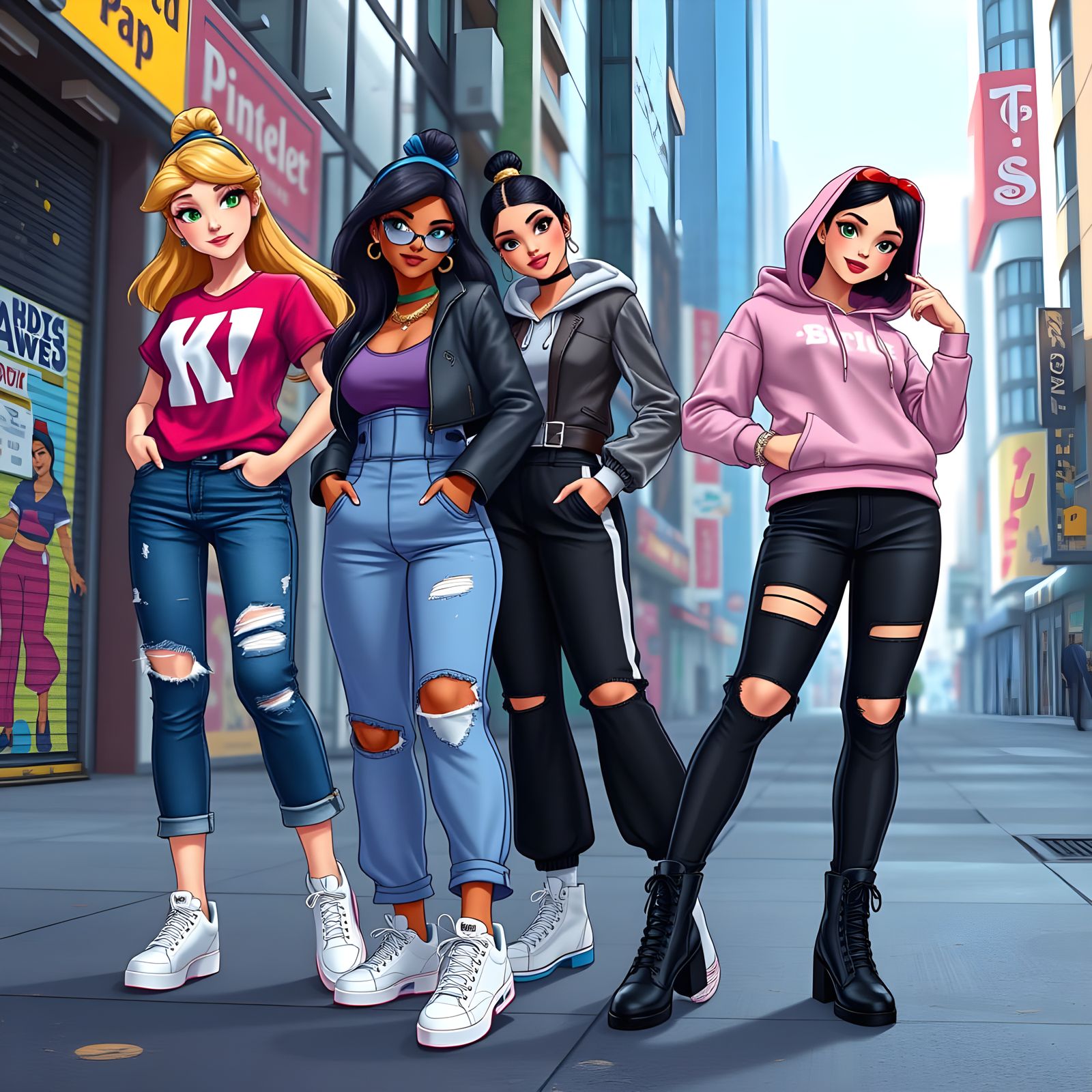Disney Princesses in Streetwear Chic