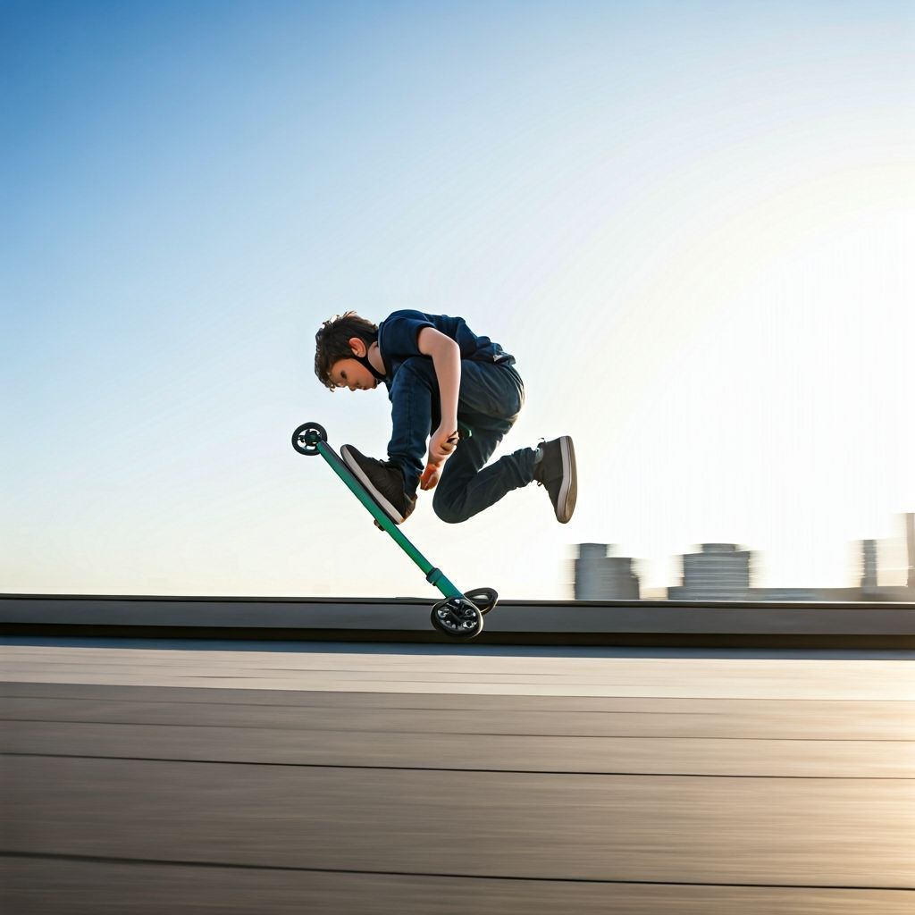 Boy Spins 360 On Scooter Mid-Air