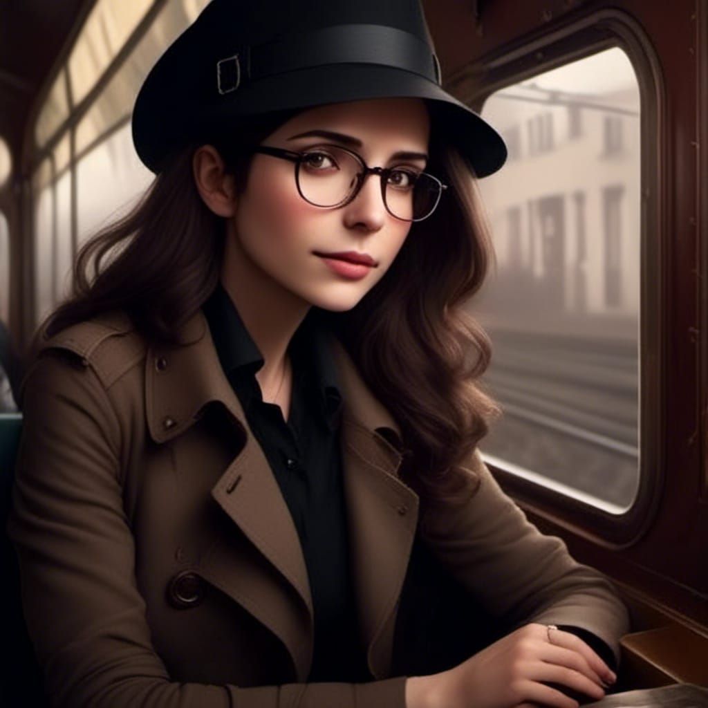 Romantic Photo of Woman on Train