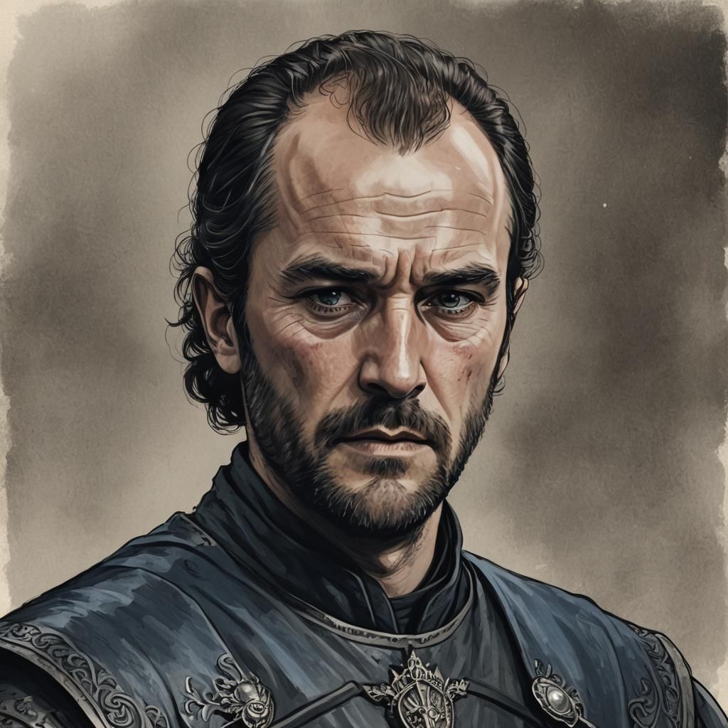 Stannis Baratheon Detailed Portrait as Fantasy Art