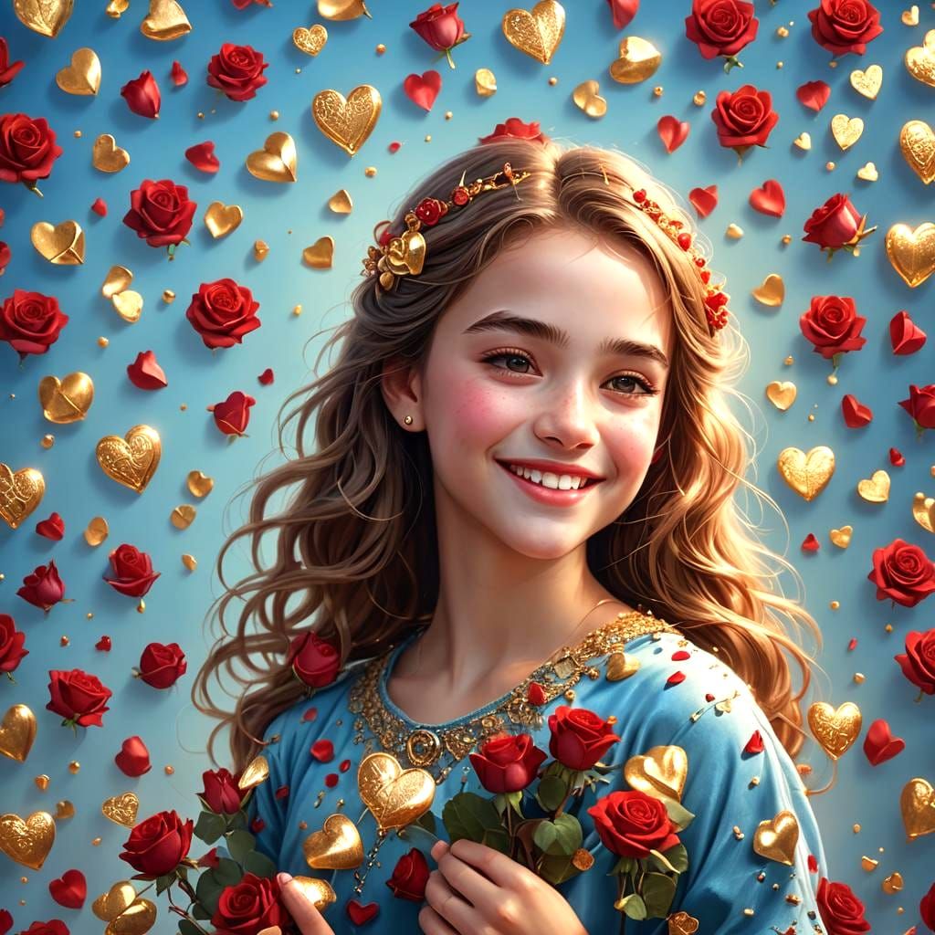 Rose Bud Heart: Fantastical Matte Painting